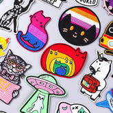 Bügelaufkleber - Regenbogen‑Katze